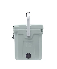 Camp-zero 12 | 12.6 Qt. Premium Cooler with Molded-in Cup Holders and Folding Aluminum Handle Clay