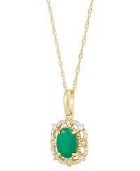 Sapphire (1 ct. t.w.) & Diamond (1/10 Pendant 18" Necklace 14k Yellow Gold (Also Available Ruby Emerald)