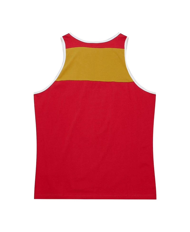 Men's Mitchell & Ness Scarlet, Gold San Francisco 49ers Heritage Colorblock Tank Top