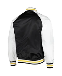 Men's Mitchell & Ness Black, White Pittsburgh Penguins Primetime Raglan Satin Full-Snap Jacket