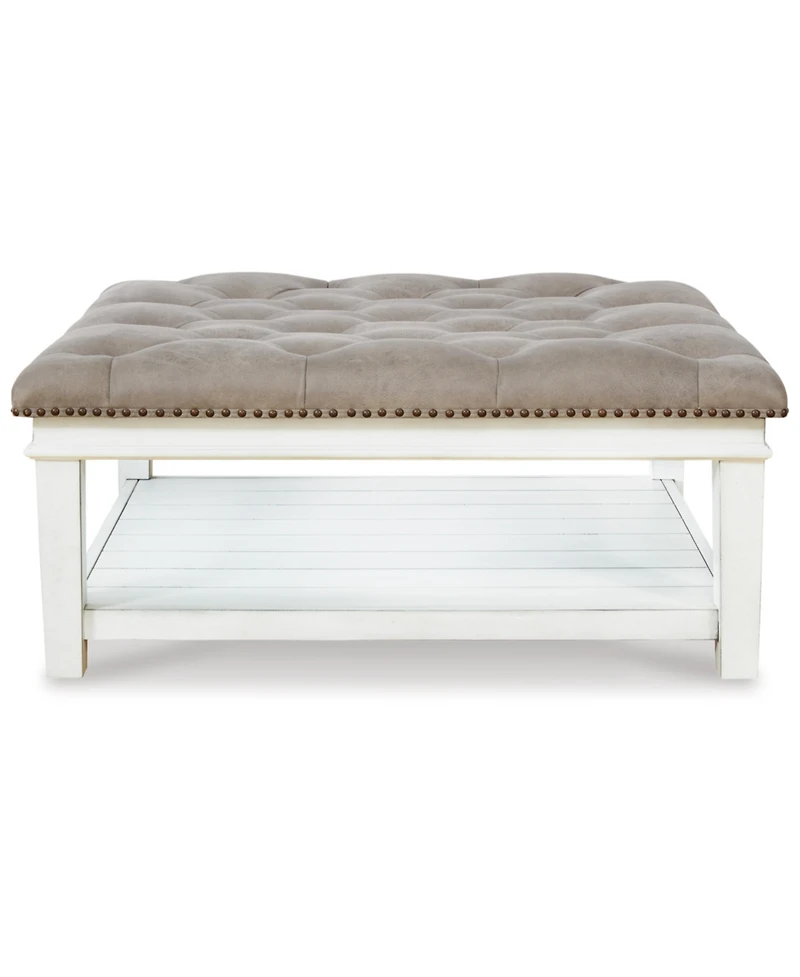 Signature Design By Ashley 18.5" Wood Upholstered Ottoman Coffee Table