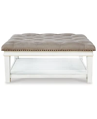 Signature Design By Ashley 18.5" Wood Upholstered Ottoman Coffee Table