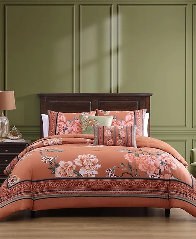 Bebejan Rossana Bedding 100% Cotton 5-Piece Queen Size Reversible Comforter Set
