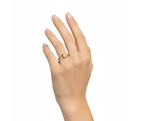 Gv Sterling Silver 14k Gold Plated With White Freshwater Pearl Ocean Wave Stacking Ring