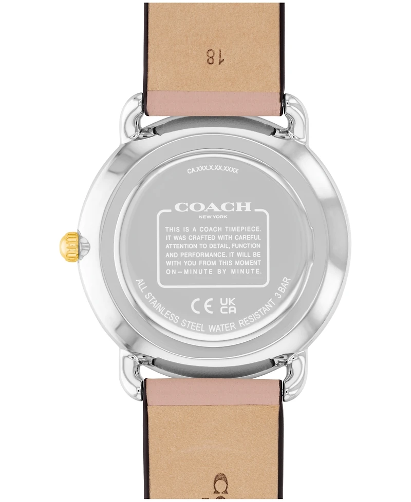 Coach Women's Elliot Blush Leather Strap Watch, 36mm