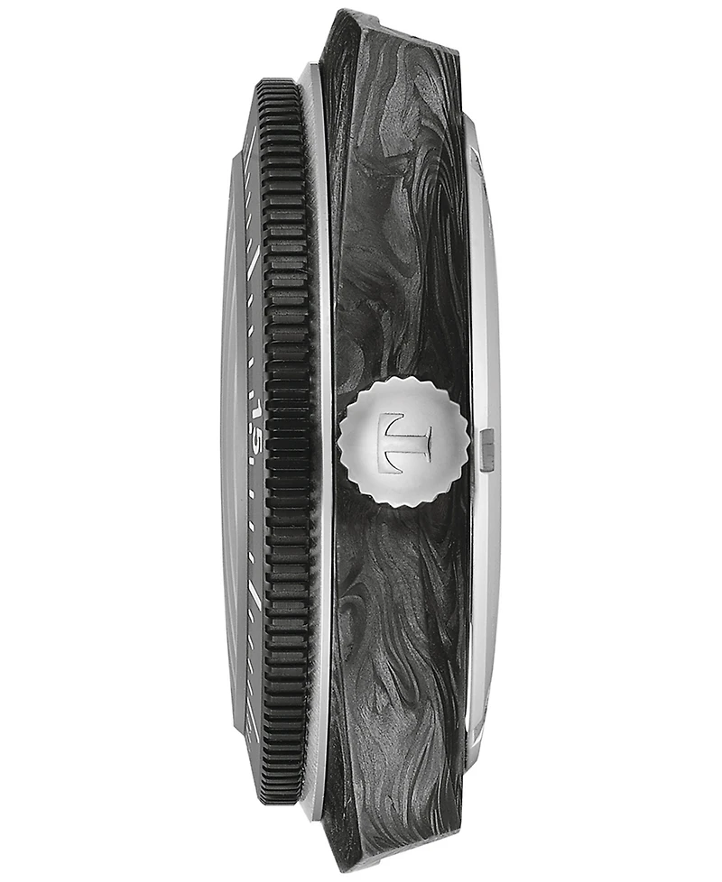 Tissot Men's Swiss Automatic Sideral S Yellow Perforated Rubber Strap Watch 41mm
