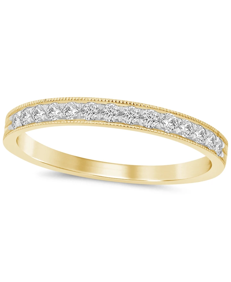Diamond Milgrain Band (1/4 ct. t.w.) 14k White or Yellow Gold