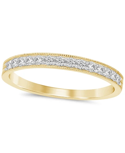 Diamond Milgrain Band (1/4 ct. t.w.) 14k White or Yellow Gold