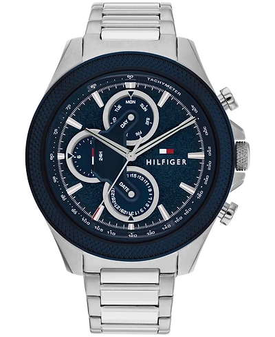 Tommy Hilfiger Men's Multifunction Silver-Tone Stainless Steel Watch 46mm