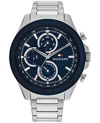 Tommy Hilfiger Men's Multifunction Silver-Tone Stainless Steel Watch 46mm