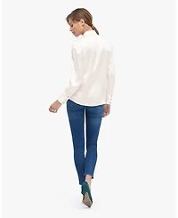 Vintage Bow Tie Silk Blouse for Women