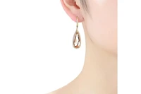 Elegant Teardrop Shaped Earrings with A Cubic Zirconia Middle Stone