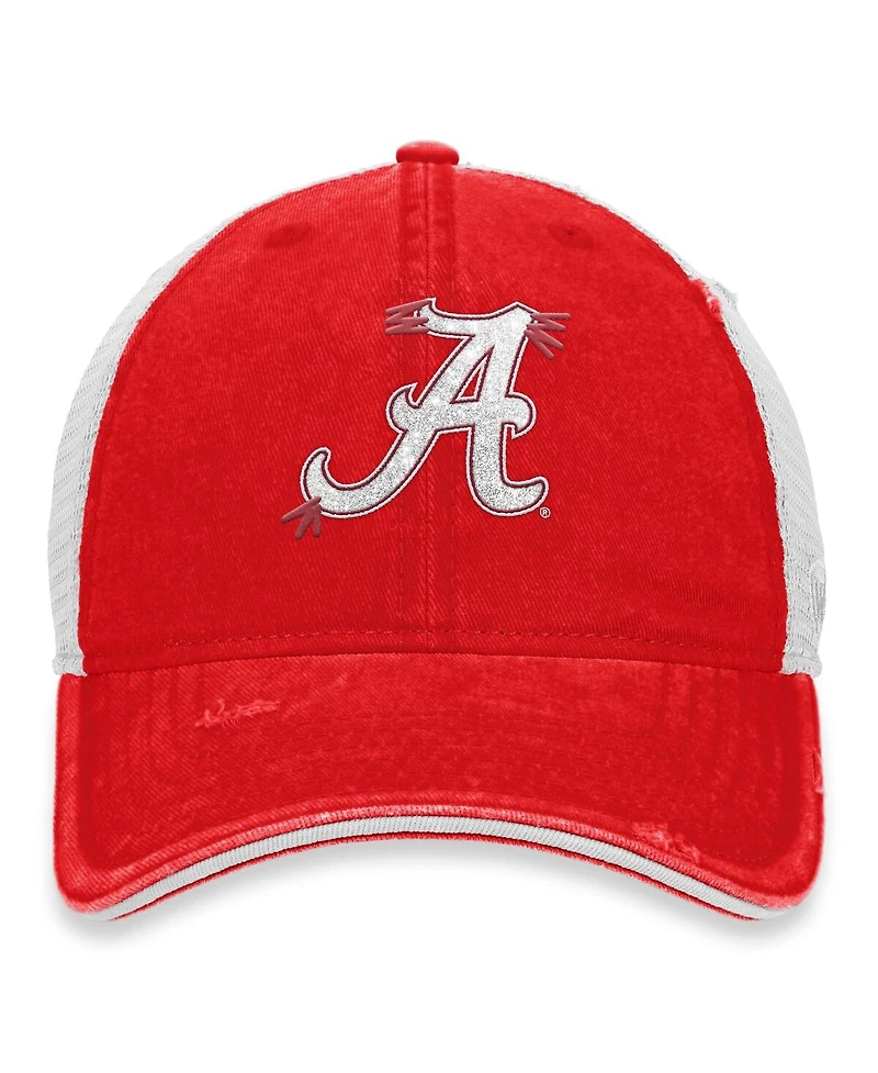 Women's Top of the World Crimson, White Alabama Crimson Tide Radiant Trucker Snapback Hat