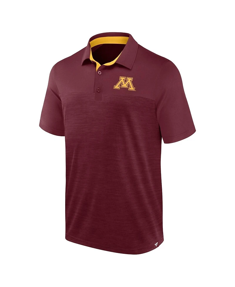 Men's Fanatics Heather Maroon Minnesota Golden Gophers Classic Homefield Polo Shirt