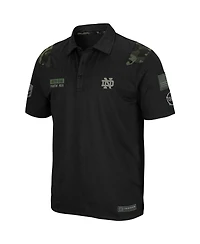Men's Colosseum Black Notre Dame Fighting Irish Oht Military-Inspired Appreciation Sierra Polo Shirt