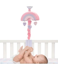 Bedtime Originals Rainbow Hearts Pink/Purple Musical Baby Crib Mobile Soother Toy