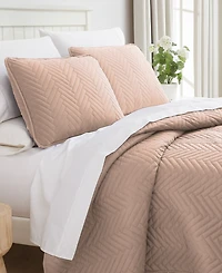 Southshore Fine Linens Solid Color Chevron -Pc. Quilt Set