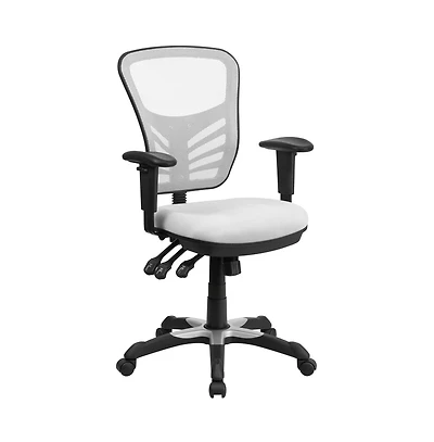 Mid-Back Mesh Triple Paddle Swivel Ergonomic Office Chair With Adjustable Arms