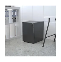 Emma+Oliver Modern 3-Drawer Mobile Locking Filing Cabinet Storage Organizer