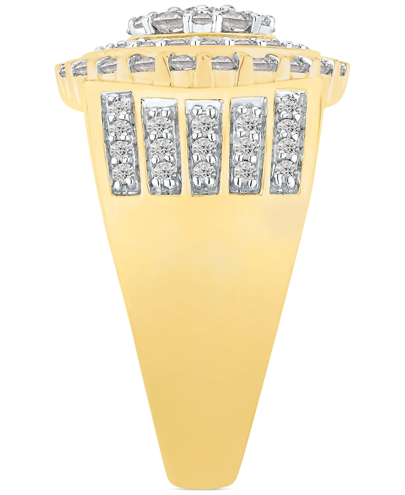 Men's Diamond Halo Cluster Ring (1-1/2 ct. t.w.) in 10k Gold