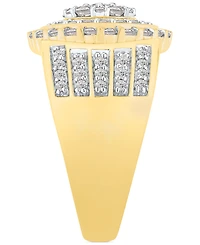 Men's Diamond Halo Cluster Ring (1-1/2 ct. t.w.) in 10k Gold