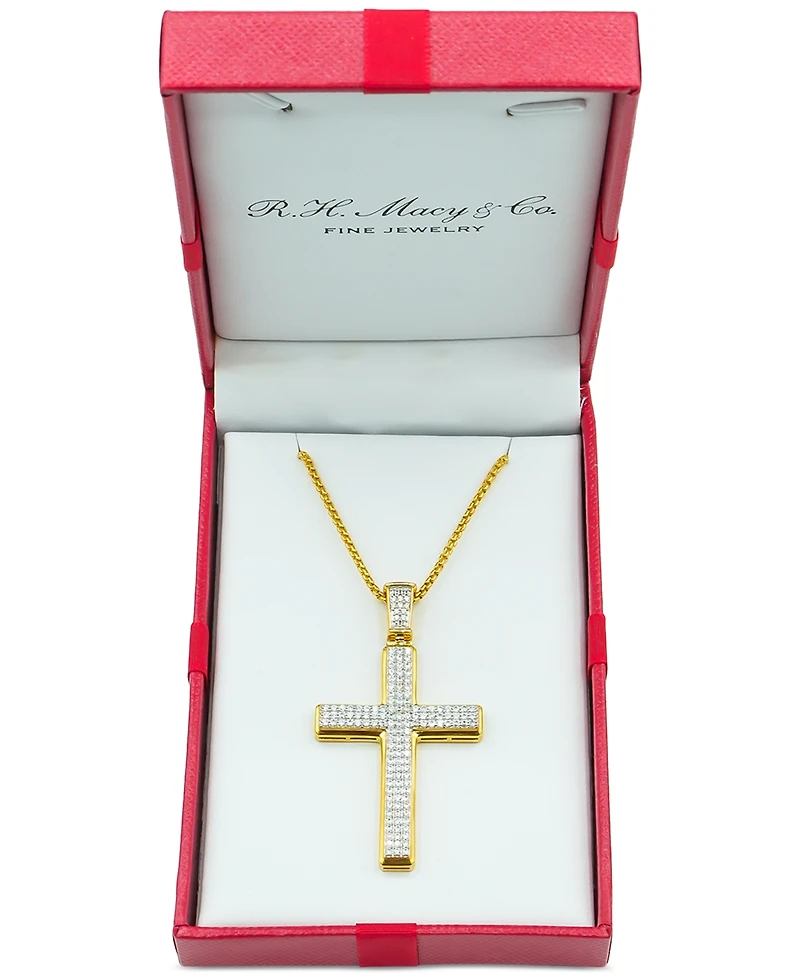 Men's Diamond Cross 22" Pendant Necklace (1 ct. t.w.)
