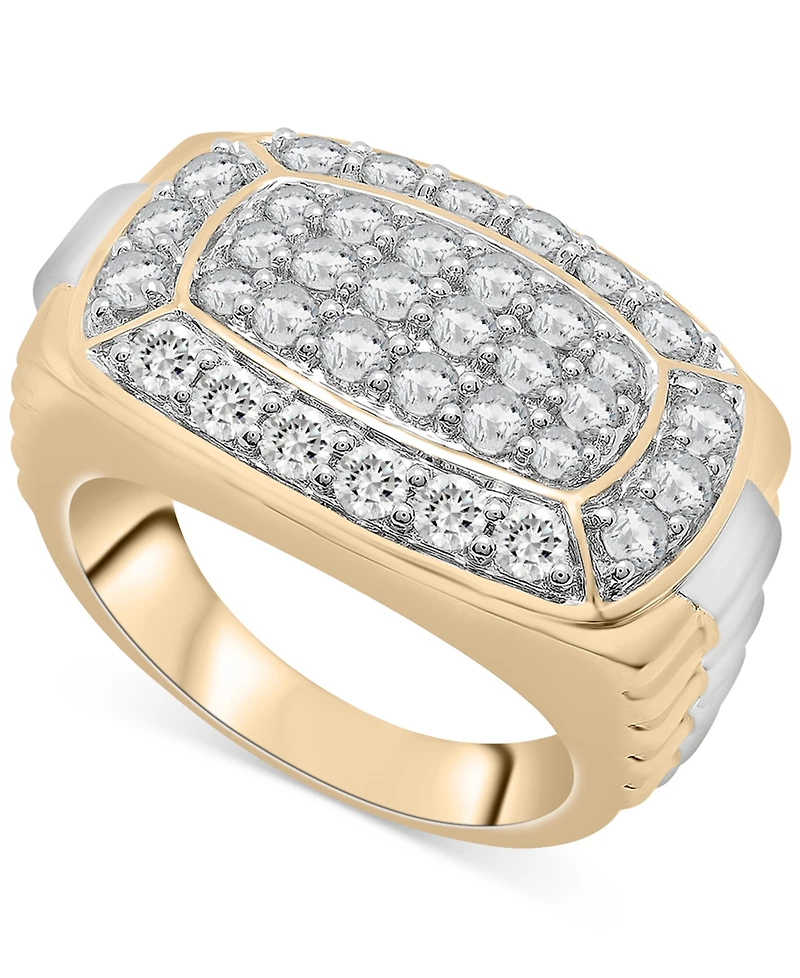 Men's Diamond Cluster Two-Tone Ring (2 ct. t.w.) in 10k Gold