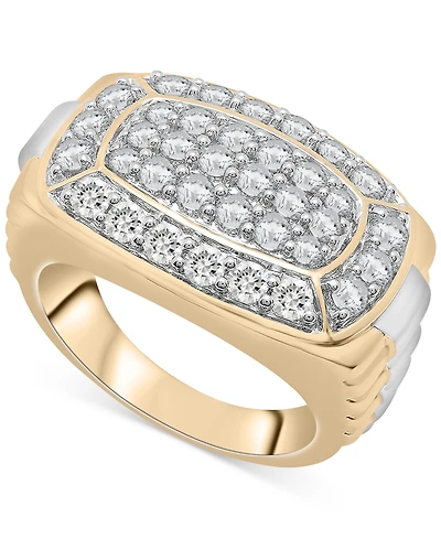 Men's Diamond Cluster Two-Tone Ring (2 ct. t.w.) in 10k Gold