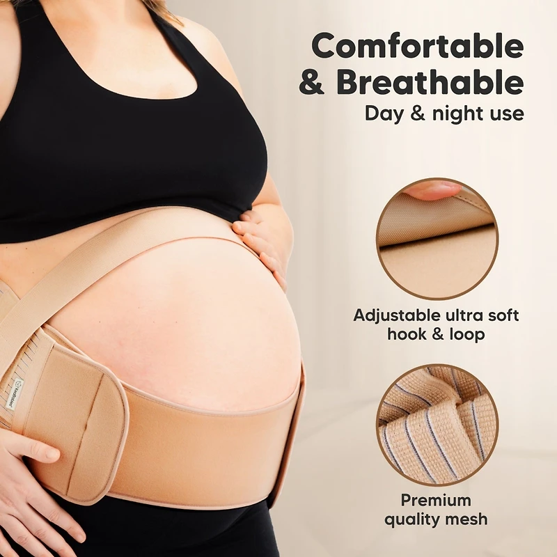 KeaBabies 2 in 1 Pregnancy Belly Support Band, Maternity Belt, Pregnancy Must Haves Baby Belly Bands