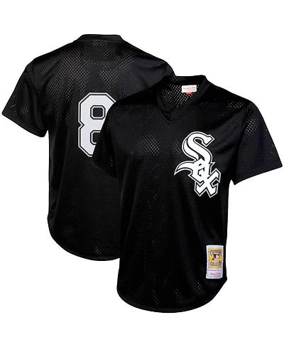 Men's Mitchell & Ness Bo Jackson Black Chicago White Sox Cooperstown Collection Big and Tall Mesh Batting Practice Jersey