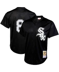 Men's Mitchell & Ness Bo Jackson Black Chicago White Sox Cooperstown Collection Big and Tall Mesh Batting Practice Jersey