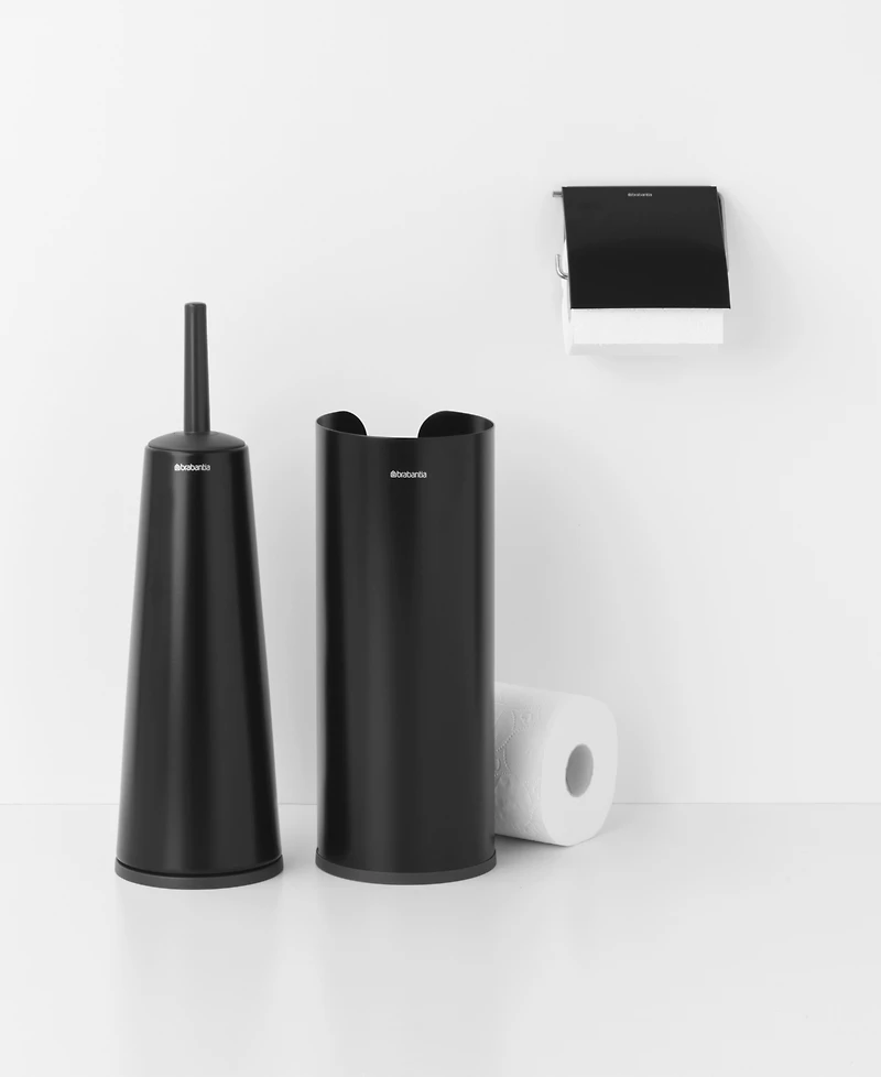 Renew Toilet Accessory Set of 3 - Brush and Holder, Paper Roll Dispenser Holder