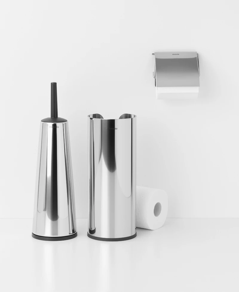 Renew Toilet Accessory Set of 3 - Brush and Holder, Paper Roll Dispenser Holder