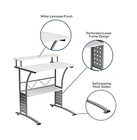 Emma+Oliver Computer Desk With Top And Lower Storage Shelves