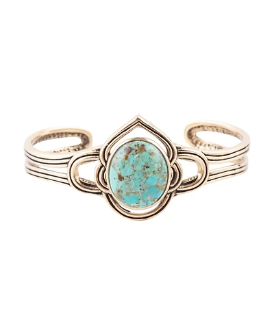 Barse Phoenix Genuine Blue Turquoise Oval Cuff Bracelet