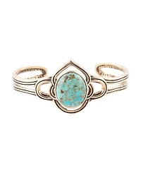Barse Phoenix Genuine Blue Turquoise Oval Cuff Bracelet