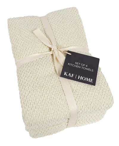 Kaf Home Popcorn Terry Cotton 4 Piece Kitchen Towel, 20" x