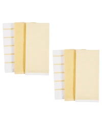 Kaf Home Ayesha Curry Cotton 6 Piece Mixed Utility Kitchen Dish Towel, 18" x 28"