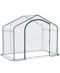 Outsunny Portable Walk-in house, Pvc Cover, Door, Top Vent,