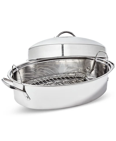The Cellar Stainless Steel 8-Qt Covered Oval Roaster with Rack, Exclusively at Macy's