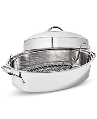 The Cellar Stainless Steel 8-Qt Covered Oval Roaster with Rack, Exclusively at Macy's