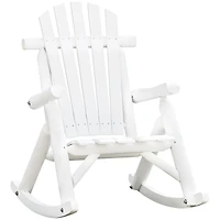 Outsunny Outdoor Adirondack Style Wooden Rocking Chair, Large,