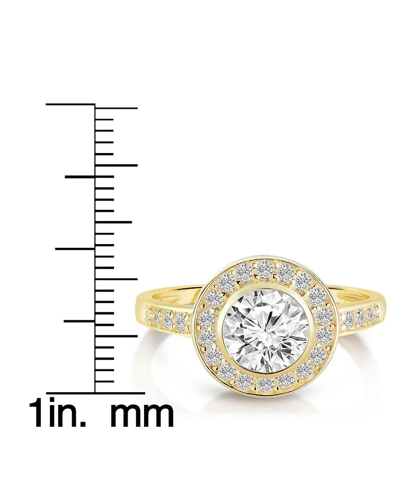 Sterling Silver Clear Bezel-set Cubic Zirconia Ring