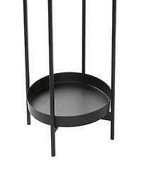 Black Metal Indoor Outdoor Planter with Removable Stand Set of 2