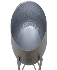 CosmoLiving Metal Deep Recessed Dome Planter with Removable Stand Set of 2