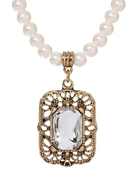 2028 Crystal Glass Bead Pendant Necklace