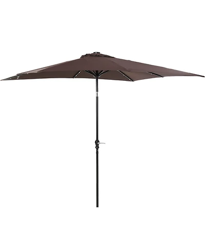 Outsunny 9' x 7' Solar Umbrella, Patio Umbrella with Led