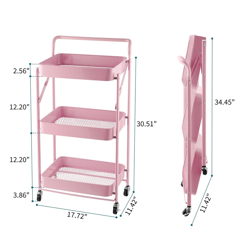 Mega Casa 5 tier Rolling Utility Cart with Lockable Wheels