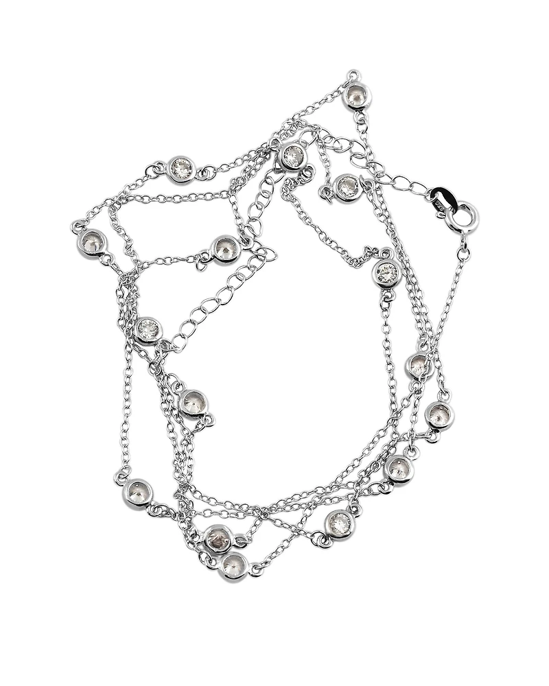 Sterling Silver Clear Cubic Zirconia Necklace