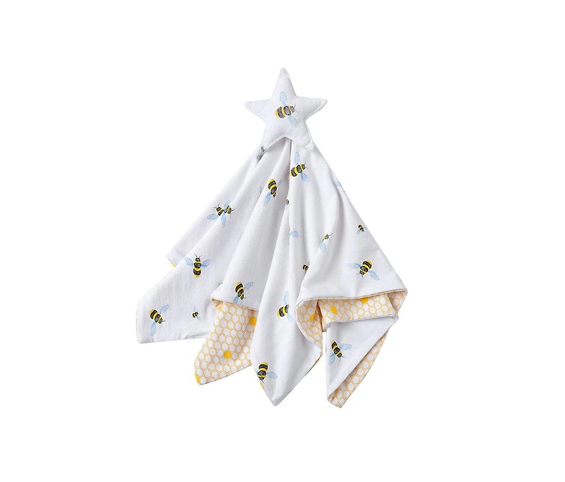 Malabar Baby Baby Silky Soft Lovey Security Blanket With Top Plush Toy, Bee